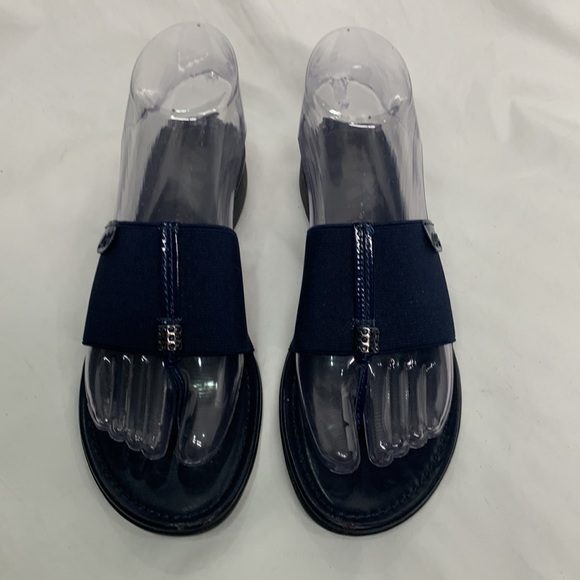 🔥1/2 of Summer Sale!🔥 ANNE KLEIN Dark Blue SPORT Stretch SANDALS - Picture 4 of 10